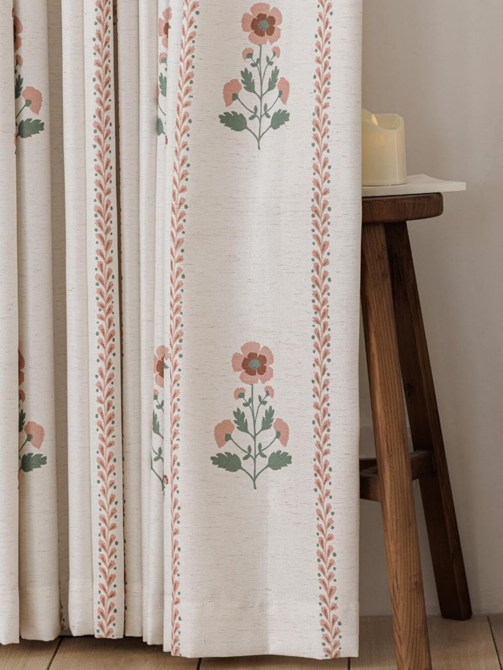 Luxury Pink Sheer Floral Curtains for Girls Room | 84" Modern Farmhouse Drapes